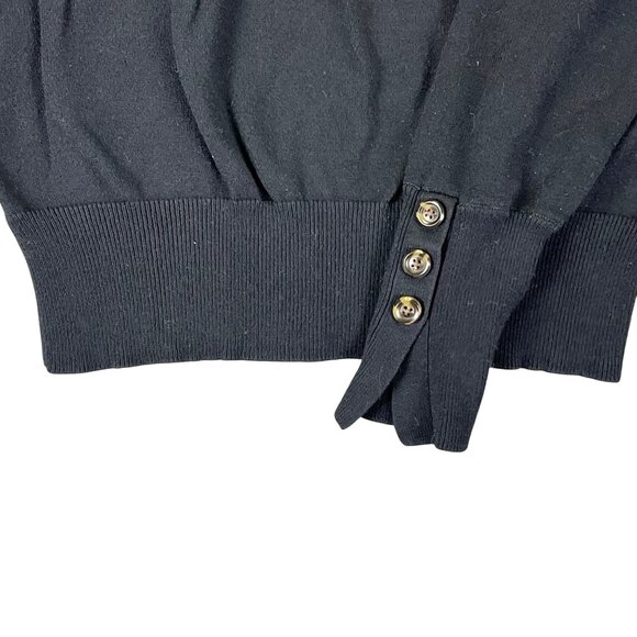 Ann Taylor Womens XS Black Button Cuff Sweater - Picture 2 of 6
